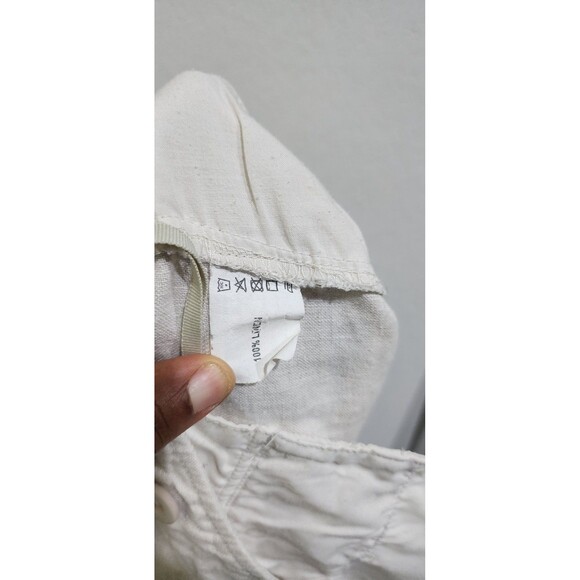 Santorini Linen Shorts Women’s Size 6 Cuffed Wide Leg Drawstring Beige Coastal - Picture 9 of 11